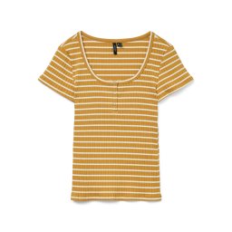 VERO MODA Tricou 'VMSEA' galben auriu / alb
