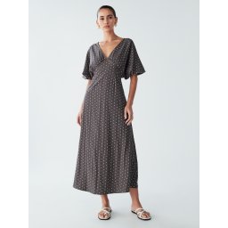 St MRLO Rochie 'Palm' maro / alb