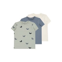 NAME IT Tricou 'NBMVACION' albastru porumbel / verde pastel / negru / alb