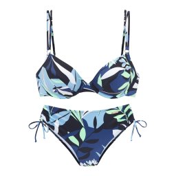 SUNSEEKER Costum de baie două piese bleumarin / albastru deschis / verde pastel / alb