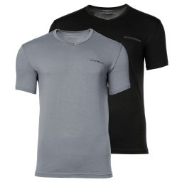 Emporio Armani Tricou gri / negru