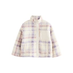 Next Jachetă fleece ecru / mov liliachiu / roz
