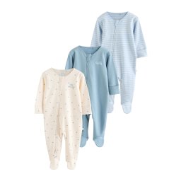 Next Pijamale crem / azuriu / albastru deschis / alb murdar