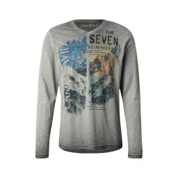 CAMP DAVID Tricou albastru / gri / portocaliu închis