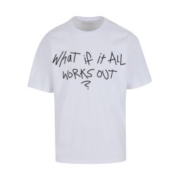 Mister Tee Tricou 'It All Works Out Wording' negru / alb