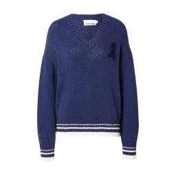 ARMEDANGELS Pulover 'ICONIC Å' albastru marin / alb