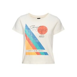 BENCH Tricou albastru / galben închis / portocaliu / alb
