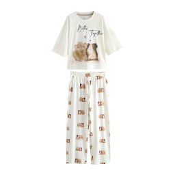 Next Pijama bej / crem / maro