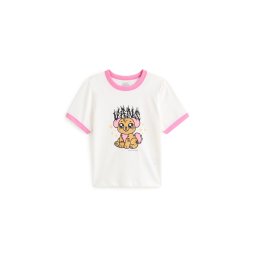 VANS Tricou 'Puppy Ringer' maro pueblo / roz deschis / negru / alb