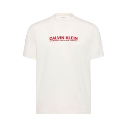 Calvin Klein Tricou '30s' roşu închis / alb