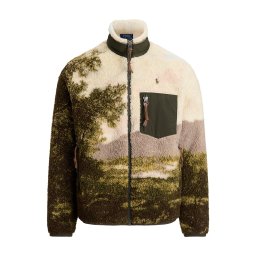 Polo Ralph Lauren Jachetă fleece crem / maro deschis / verde / verde închis