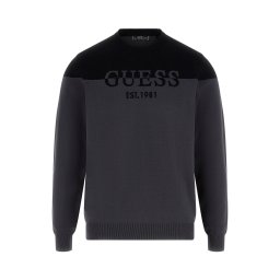 GUESS Pulover 'KANTU' gri închis / negru