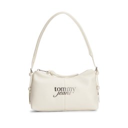 Tommy Jeans Geantă de umăr 'BOLD' bej / argintiu