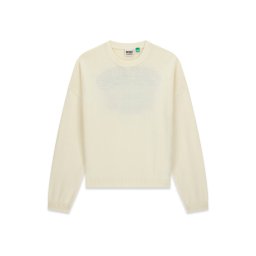 GUESS Pulover crem / roșu cireș