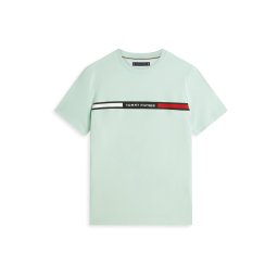 TOMMY HILFIGER Tricou verde mentă / roșu / negru / alb