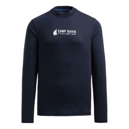 CAMP DAVID Tricou albastru marin / alb