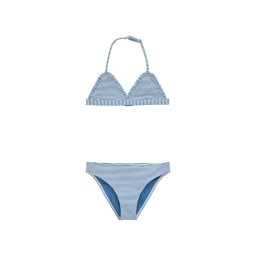 WE Fashion Costum de baie două piese albastru deschis / alb