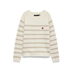 VERO MODA Pulover 'VMDOFFY' ecru / bej amestecat / roşu închis