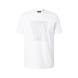 BOSS Tricou 'Imprint' verde pastel / alb