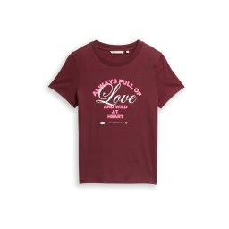 TOM TAILOR DENIM Tricou roz deschis / roșu bordeaux / alb