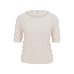 GUIDO MARIA KRETSCHMER FOR BRIDGERTON Pulover 'Francesca' transparent / alb / alb perlat
