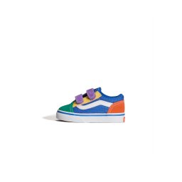 VANS Sneaker 'Old Skool Hook And Loop' albastru cobalt / verde / portocaliu caisă / alb