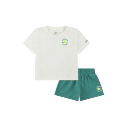 CONVERSE Set 'ULTIMATE ESSENTIAL' verde smarald / alb murdar
