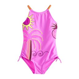 Next Costum de baie întreg cyan / galben / mov orhidee / roz