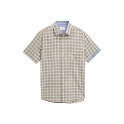 TOM TAILOR Cămașă albastru denim / oliv / roșu orange / alb lână