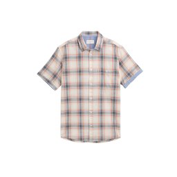 TOM TAILOR Cămașă albastru denim / maro închis / roșu / alb lână