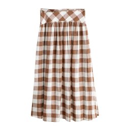 Next Fustă 'Gingham' crem / maro / ombră