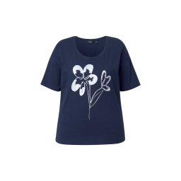 Ulla Popken Tricou albastru marin / alb
