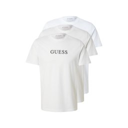 GUESS Tricou negru / alb / alb murdar / alb natural