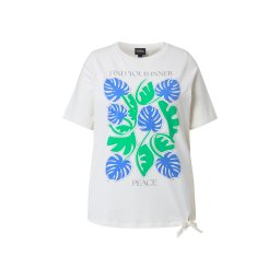 Ulla Popken Tricou azur / gri argintiu / verde deschis / alb murdar