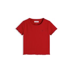 TOMMY HILFIGER Tricou 'Essential Extra Slim Short Sleeve' roșu