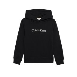 Calvin Klein Jeans Bluză de molton 'Logo' negru / alb