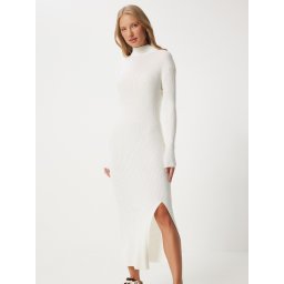 Happiness İstanbul Rochie tricotat alb coajă de ou