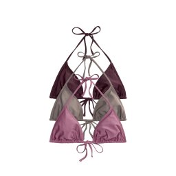 The Set Sutien costum de baie gri / roz pal / roșu bordeaux