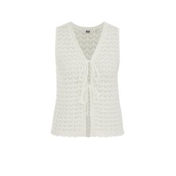 WE Fashion Vestă tricotată alb murdar