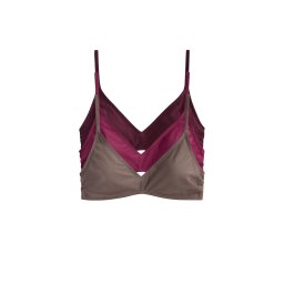 The Set Sutien costum de baie maro / roșu bordeaux / roșu merlot