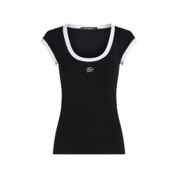 Karl Lagerfeld Tricou negru / alb