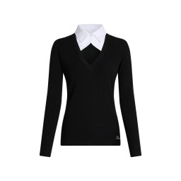 Karl Lagerfeld Pulover negru / alb