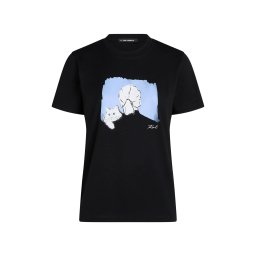 Karl Lagerfeld Tricou albastru deschis / negru / alb