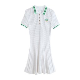 Next Rochie tricotat verde / alb