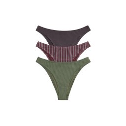 The Set Slip costum de baie ciocolatiu / verde închis / roșu bordeaux / alb