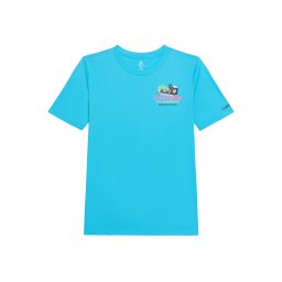 CONVERSE Tricou azur / galben muștar / roz / negru