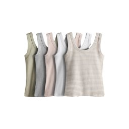 The Set Top bej / gri / verde deschis / roz / alb