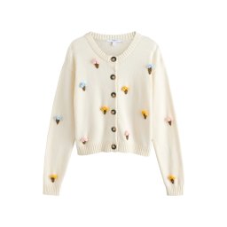 Next Geacă tricotată bej deschis / albastru pastel / maro / galben