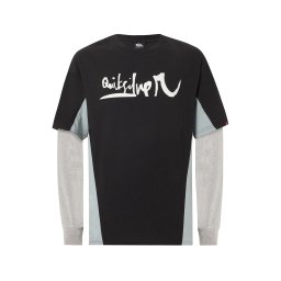 QUIKSILVER Tricou funcțional 'SYNC DOUBLE' gri / negru / alb
