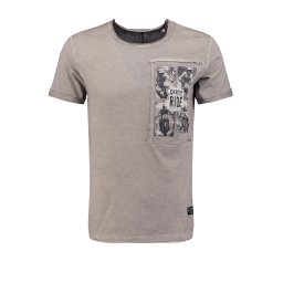 Key Largo Tricou 'KLDirty Ride' bej / gri metalic / negru